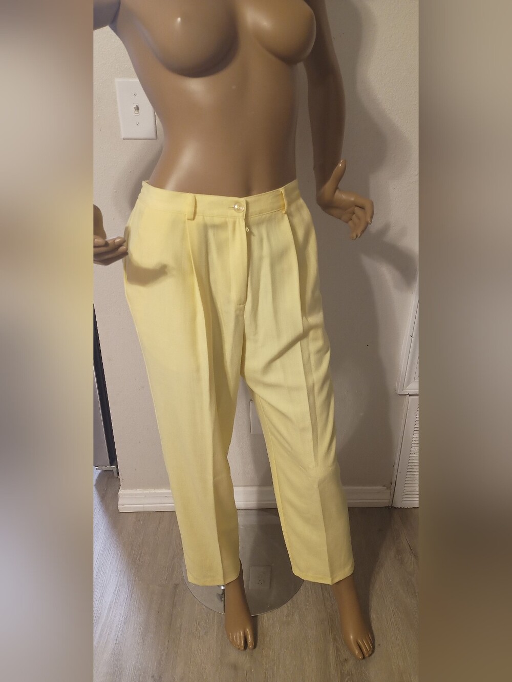 Yellow High-Waist Tailored Pants
